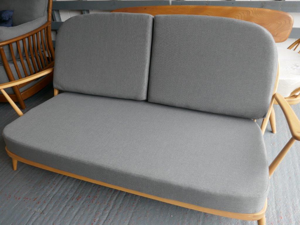 Ercol 203 3 Seater Mattress and Back Cushions in Mid Grey Stitch