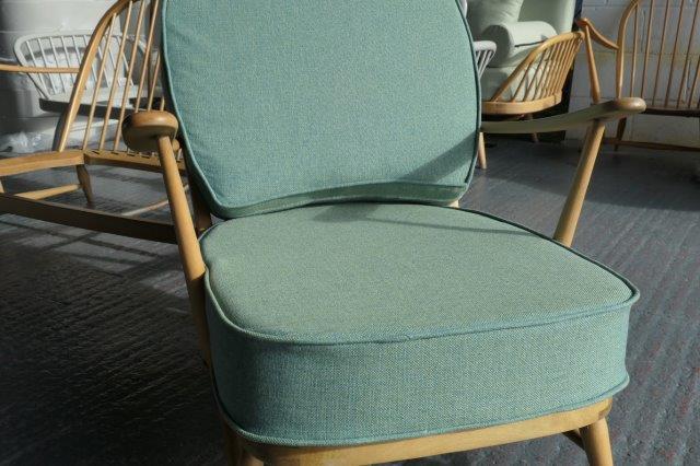 Ercol 203 Seat and Back Cushion in our own Laguna Green, with piping
