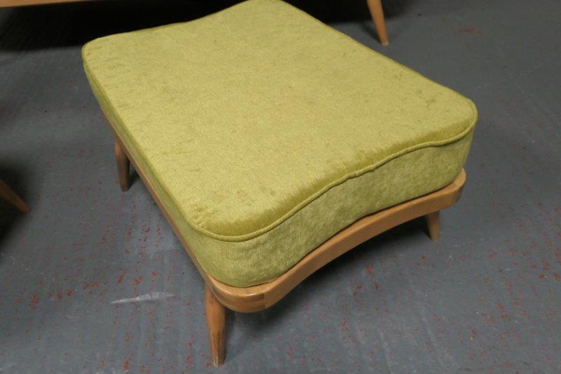 Ercol 341 Footstool Cushion in Ross Fabric Pimlico Crush Zest with piping
