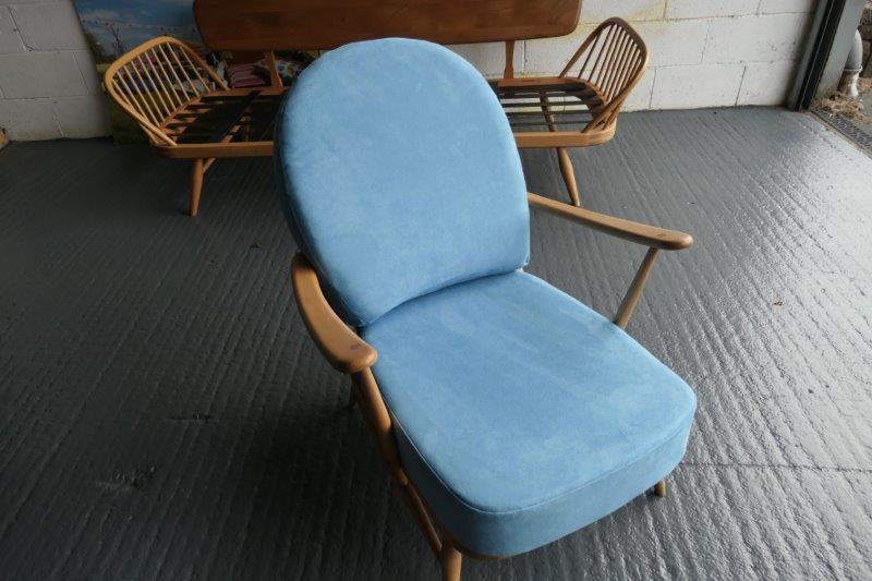 Ercol 203 Seat & Back Cushions in Suede Duck Egg Blue