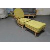 Ercol 203 Chair Seat, Back & 341 footstool cushion in Pimlico Crush Zest with piping