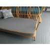 Ercol 203 3 Seater Mattress and Back Cushions in Mid Grey with Jaffa Orange Piping